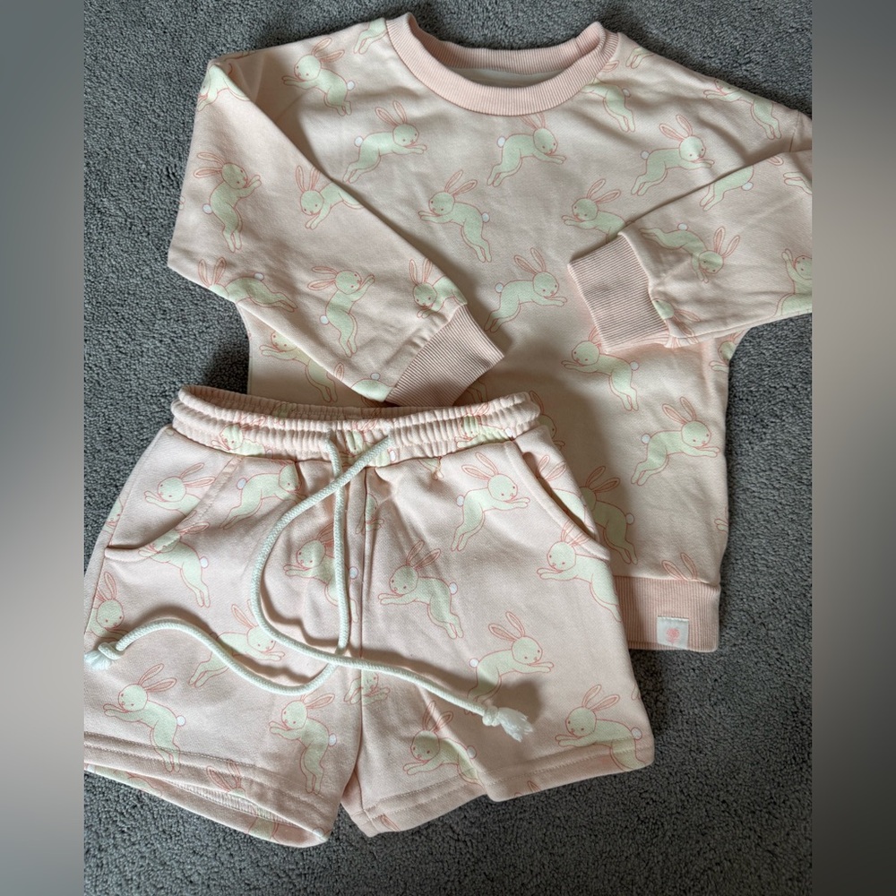 Sweet Honey Clothing Co. Bunny Print Kids Play Set